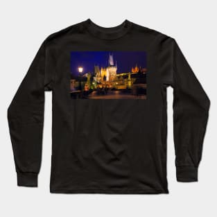 Charles Bridge at night Long Sleeve T-Shirt